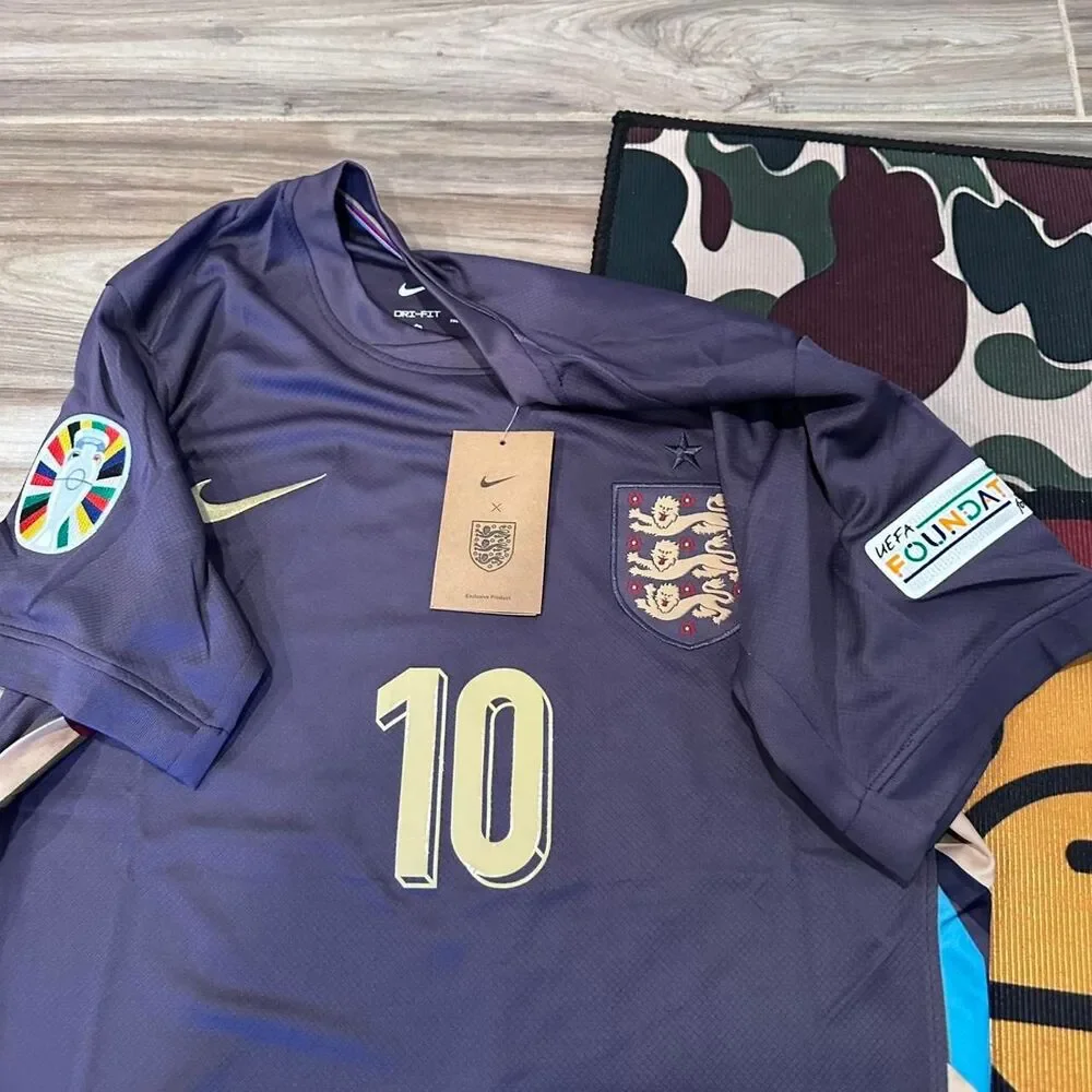 Nike England Away 2024 Custom Purple Eufa World Cup Jersey Medium - Picture 5 of 7